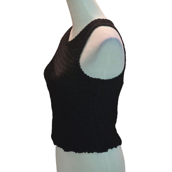 Atelier by Kirious Women's M Black Textured Lined Tank Top Bodycon - Picture 2 of 13